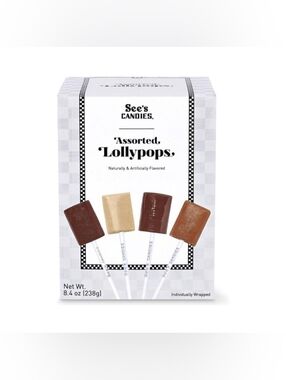 See’s Candies 12 Assorted Lollypops New In Box Sealed 8.4oz (238g）